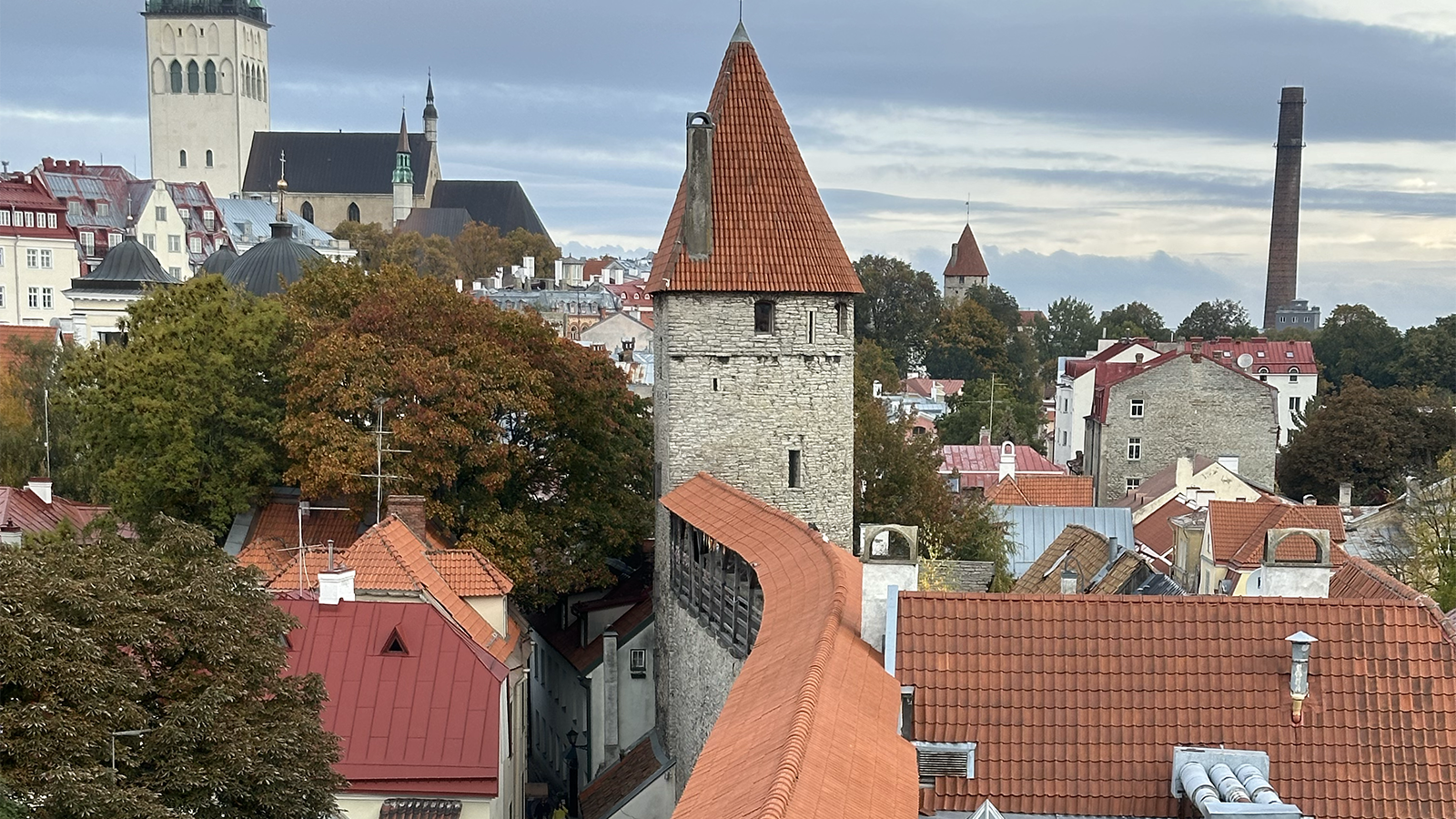 Billede fra Hellemann Tårnet og bymuren i Tallinn.